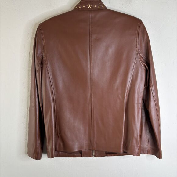 St. John Vintage Studded Leather Jacket - Picture 3 of 6